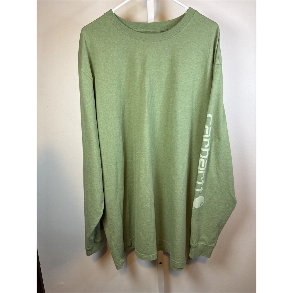 Carhartt T Shirt Men's Size 2X Tall Long Sleeve Loose Fit Green